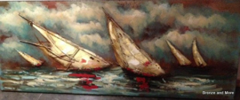 Zeilbotenrace 3D metalen schilderij