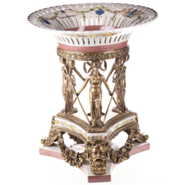 Porselein met bronzen postament zuil