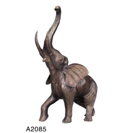 Trompetterende bronzen olifant beeld