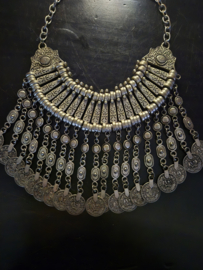 Vintage Boho muntenketting metaal