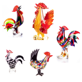 Murano stijl glazen sculpturen