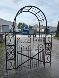 Tuinpoort roestbruin met deurtjes