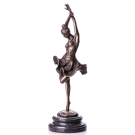 Bronzen flamingo danseres beeld