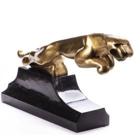 Verchroomd bronzen Jaguar beeld