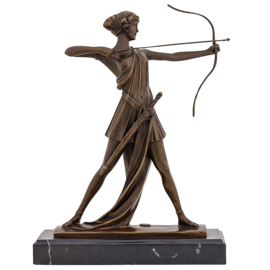 Diana met pijl en boog bronzen beeld
