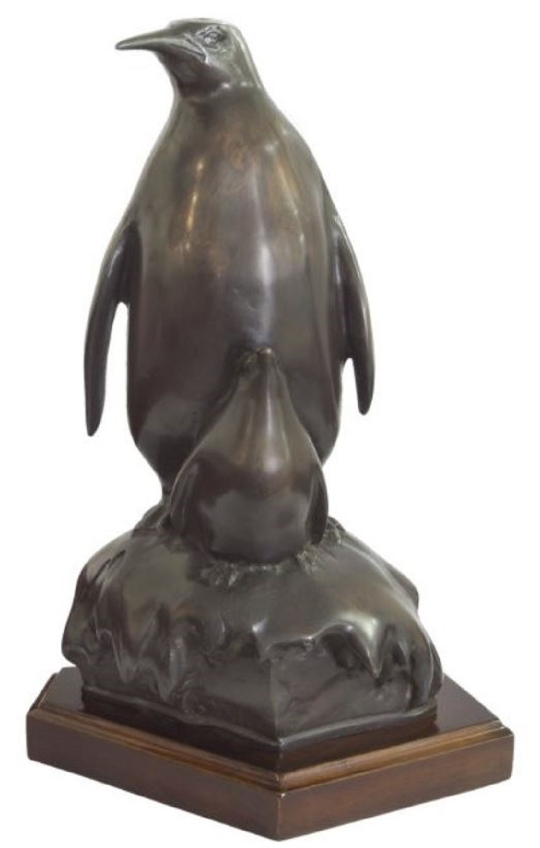 Bronzen beeld pinguïn met jong