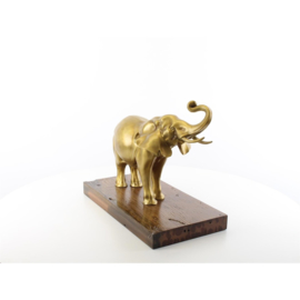 Olifant goudbronzen beeld