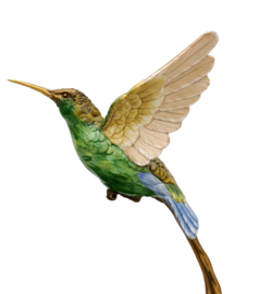 Kolibrie porselein bronzen schaal