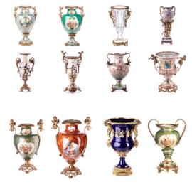 Porselein met bronzen decoraties