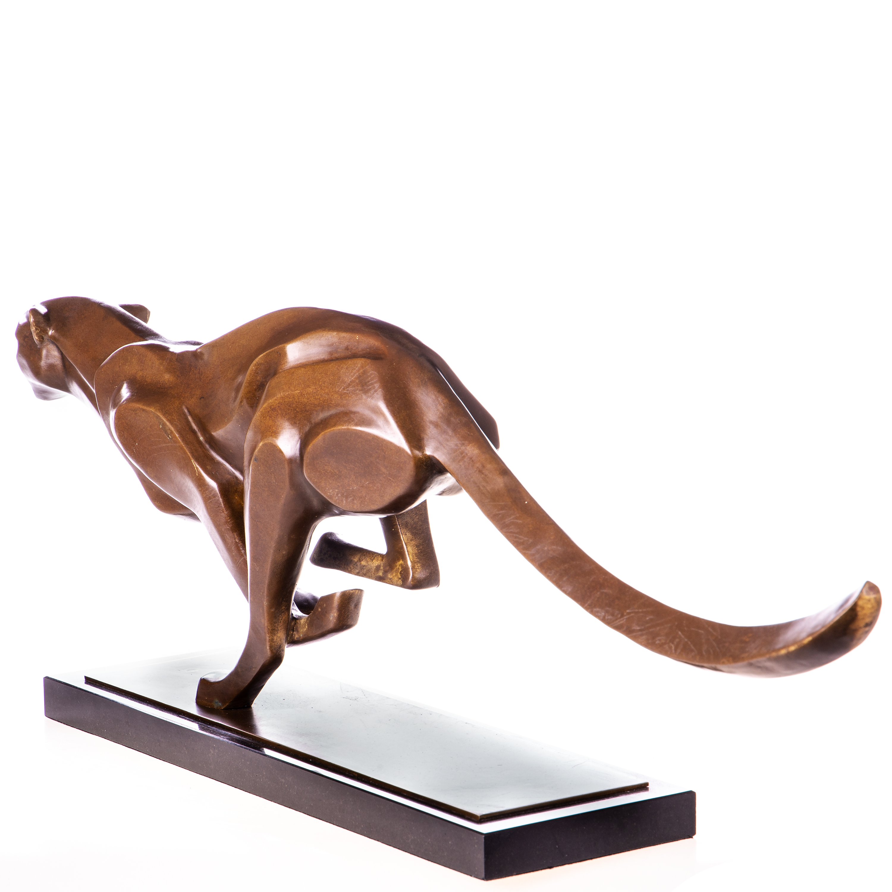 Bronzen rennende groot panterbeeld