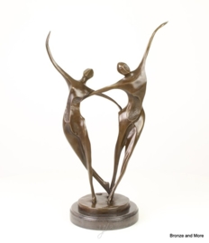 Abstract danspaar bronzen beeld