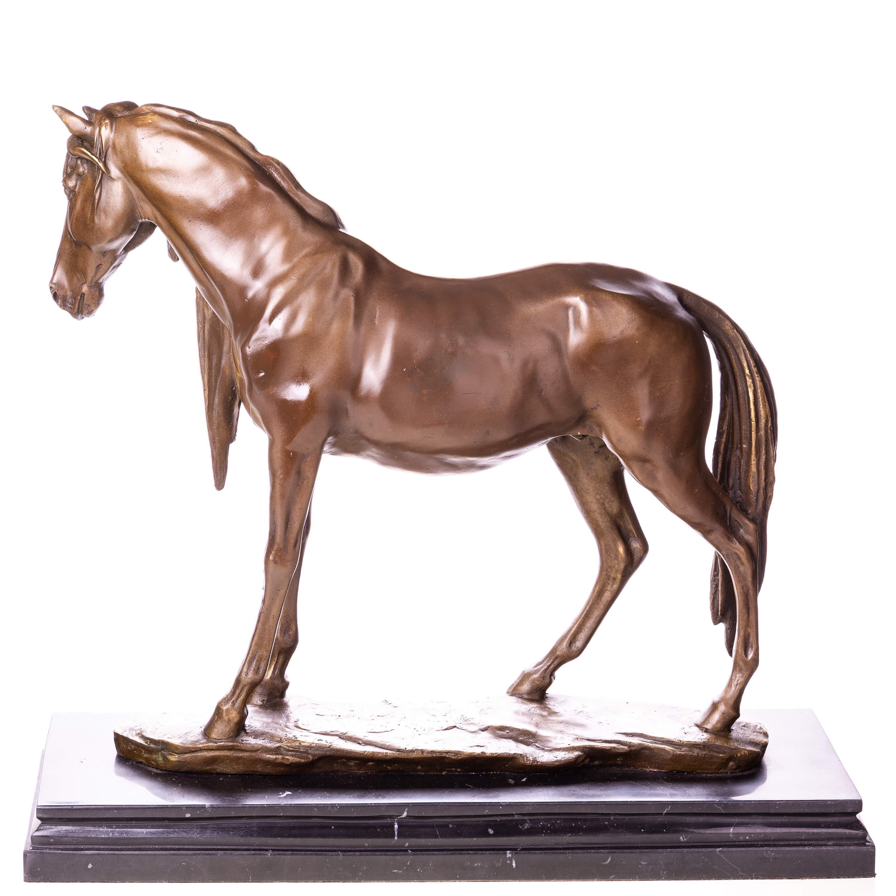 Bronzen merrie paardenbeeld