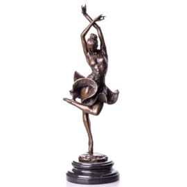 Bronzen flamingo danseres beeld