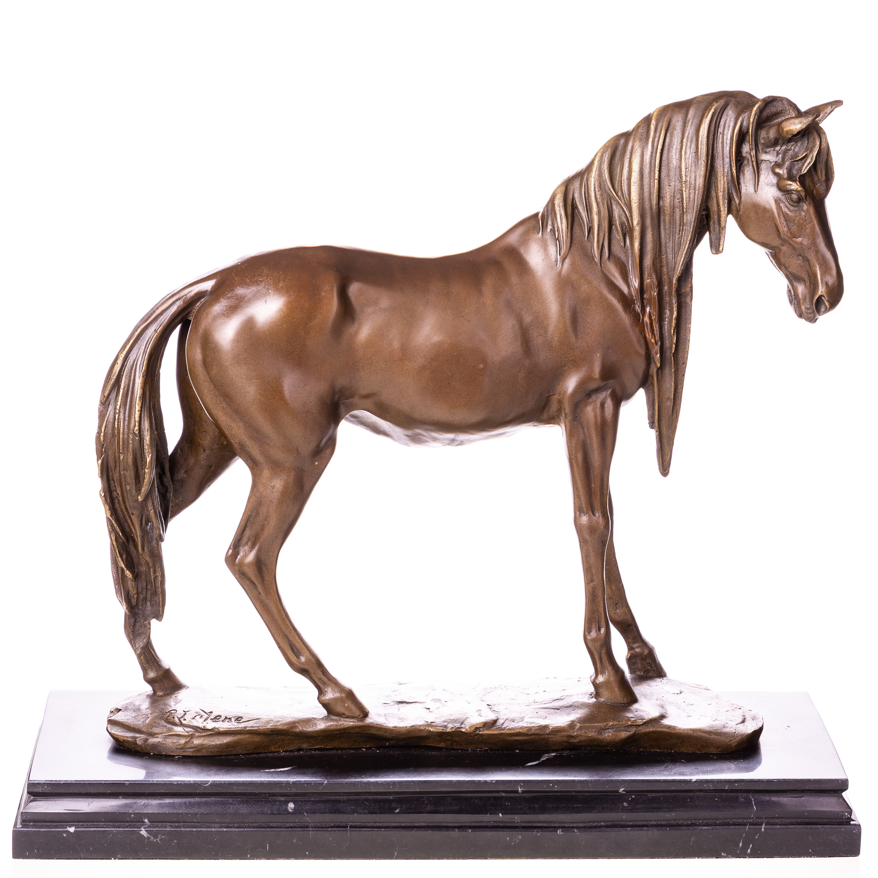 Bronzen merrie paardenbeeld