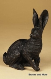 Bronzen beeld van een haas