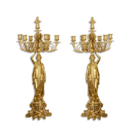 Empire goudbronzen kandelaars CL102