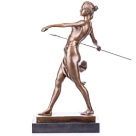 Diana met speer brons beeld