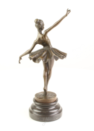 Bronzen ballet meisje beeld