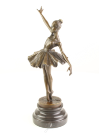 Bronzen ballet meisje beeld