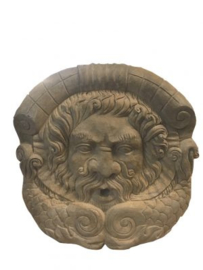 Poseidon stenen wandfontein