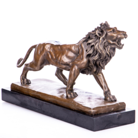 Grommende leeuw bronzen beeld