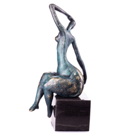 Groen patina bronzen vrouw beeld