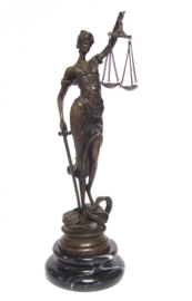 Bronzen vrouwe Justitia 23,5 cm