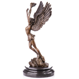 Engel met fakkel bronzen beeld
