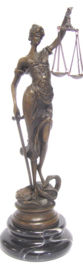 Bronzen vrouwe Justitia 23,5 cm
