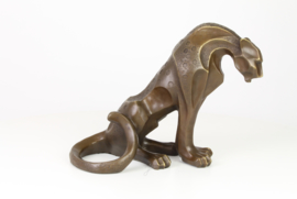 Bronzen jaguar beeld abstract model