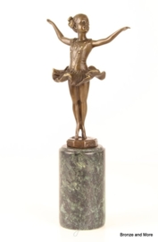 Bronzen beeld ballerina meisje