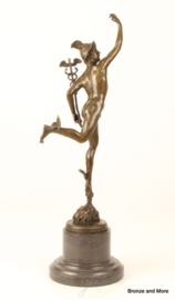 Bronzen Mercurius Hermes beeld 42 cm
