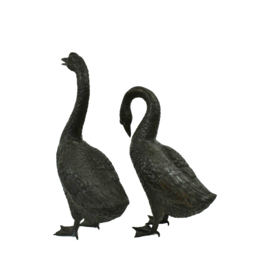 Ganzenkoppel bronzen beelden