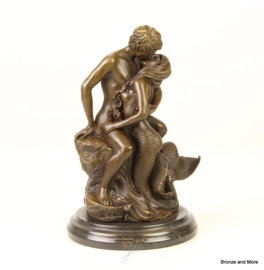 Man kust zeemeermin bronzen beeld