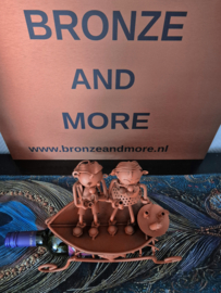 Originele wijnfleshouder "Samen in een bootje"