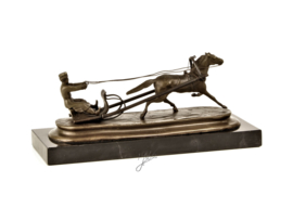 Bronzen Russisch trojka en paard beeld