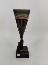 Kubistische bronzen uil