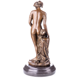 Vrouw halfnaakt bronzen beeld