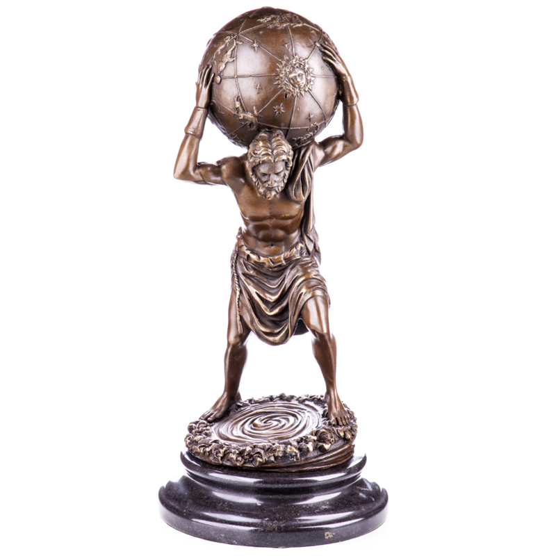 Zogenaamd juni mijn Titan Atlas en globe brons beeld | Bronze and More