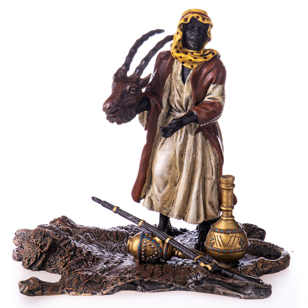 Arabische marktkoopman brons beeld