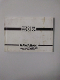 Gebruikershandleiding Kawasaki GPX500R-GPX600R - Engelstalig