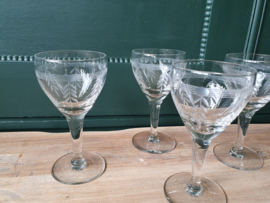 6 brocante likeur glaasjes