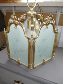 Brocante hanglamp, goud