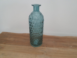 Vaasje blauw glas smal