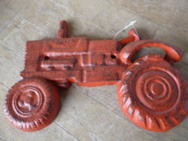 Wand flessen opener tractor rood.