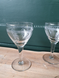 6 brocante likeur glaasjes