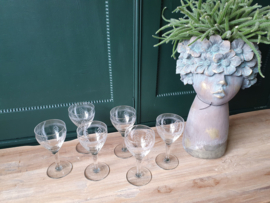 6 brocante likeur glaasjes