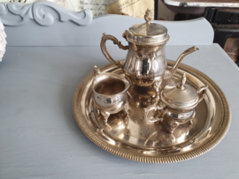 Brocante koffie set zilver