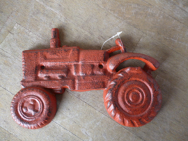 Wand flessen opener tractor rood.