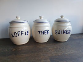 Brocante koffie thee en suiker potten